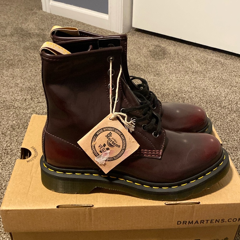 Dr. Martens Dark Red Combat Boots